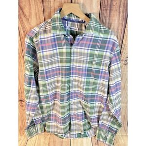 Tommy Bahama Mens‎ Plaid Shirt Button Down GREEN Long Sleeve MEDIUM